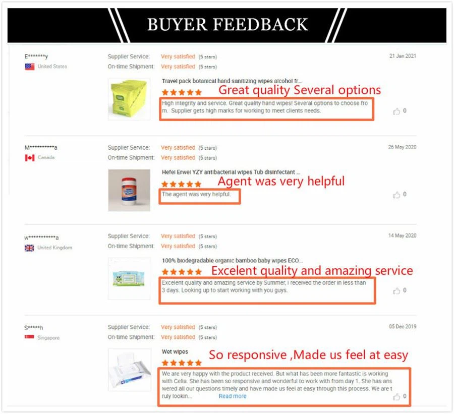 Wipes Buyer Feedback